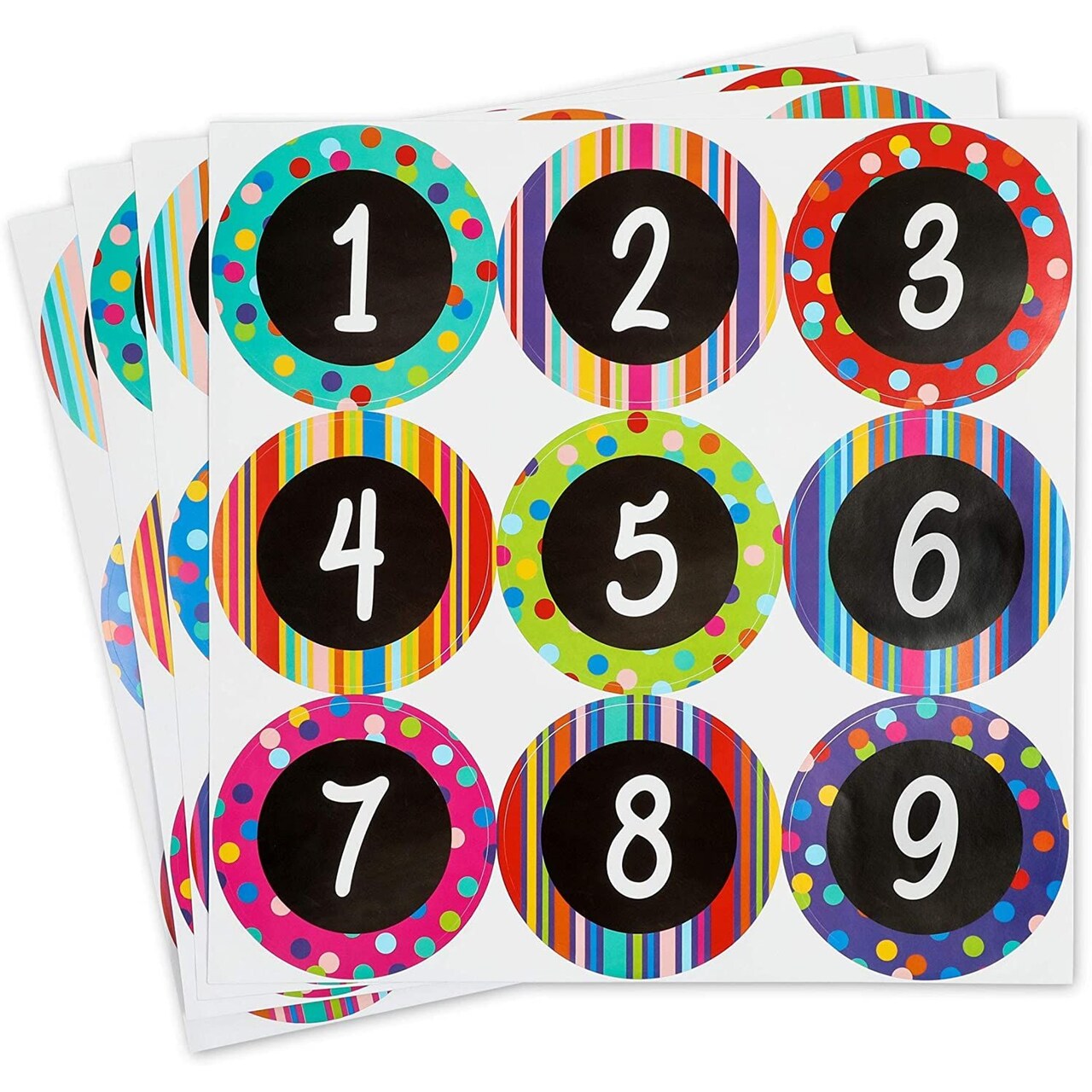 Bright Creations Number Spot Marker Stickers - Stickers by Number in Order for Line-Up - Round Digit Floor Labels for Classroom - Numeric Dot Labels & Floor Spots - 4-Inch Pack of 36